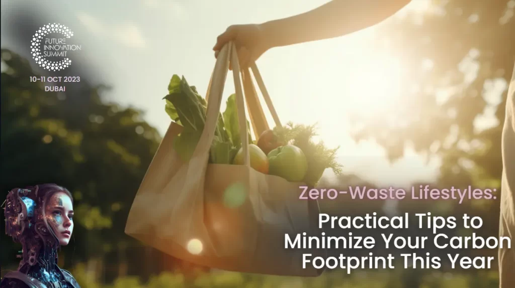 Person holding a reusable grocery bag with fresh produce in a green park setting.